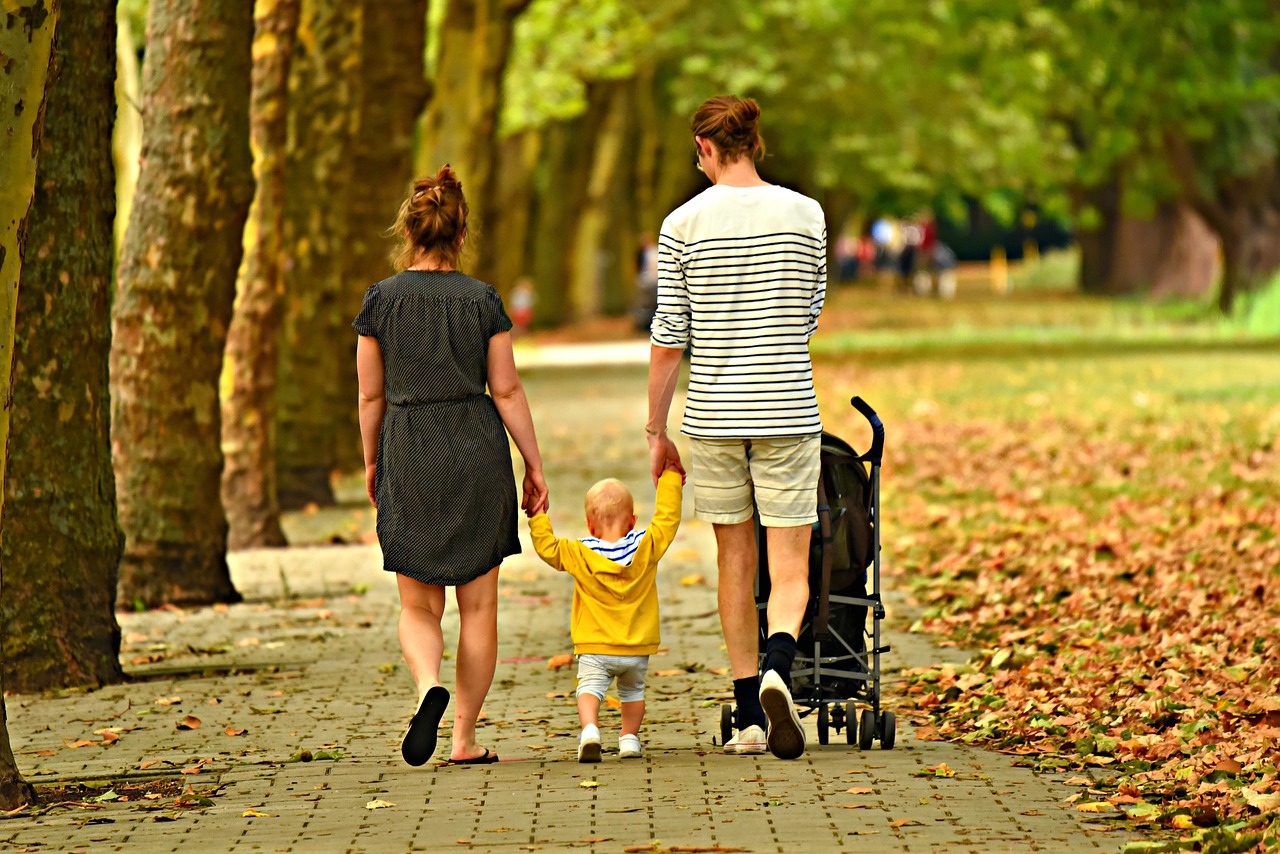 Family in a park